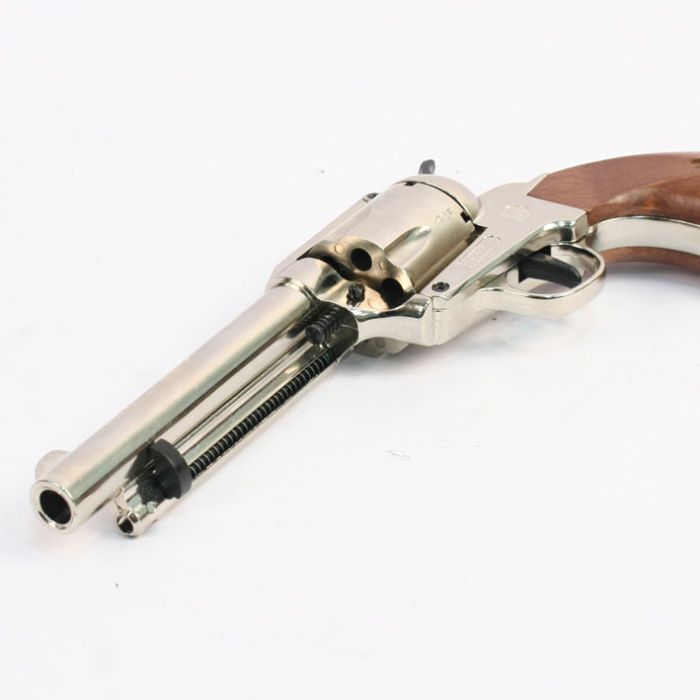 Blank Firing .45 Peacemaker Nickle Revolver model by Bruni